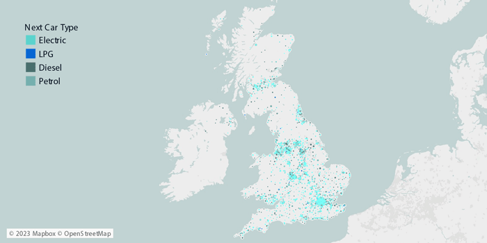 Map of car types.