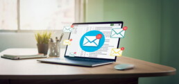 Laptop with number of emails