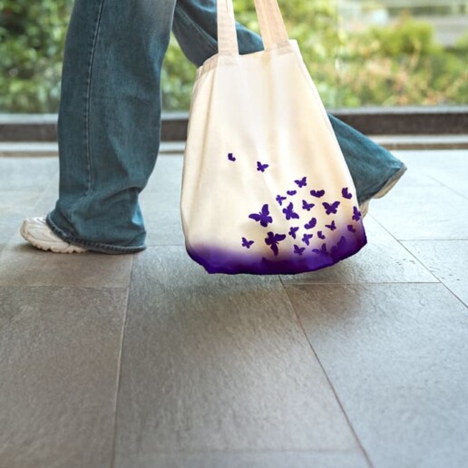Woman carrying tote bag