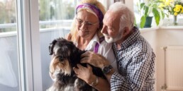 retired couple with dog