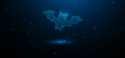 Flying bat formed by data